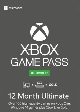 Xbox game pass ultimate 12 miesięcy +1 gratis