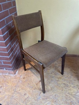 4 krzesła PRL brązowe 