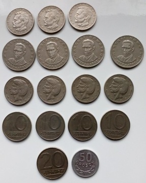 Kolekcja monet PRL (17 sztuk)