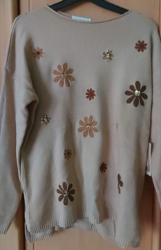 Sweter damski taupe