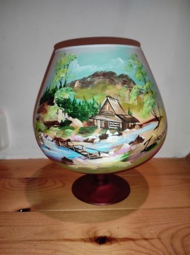 Nowy Wazon Szklany K&K Art Glass Dekor Rękodzieło 