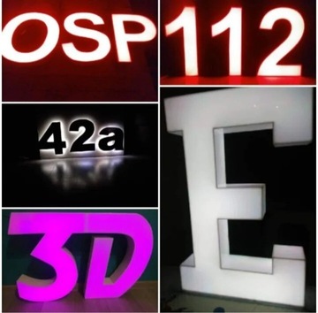 Litery przestrzenne podświetlane 3D