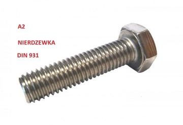 DIN 931 , A2 NIERDZEWKA A2    M06x120  śruba