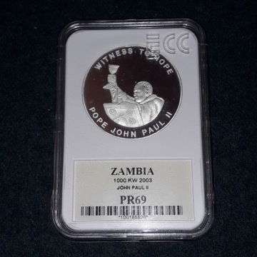 ZAMBIA  JAN PAWEŁ II 1000 KWACHA 2003