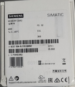 Siemens Simatic Memory Card 4MB