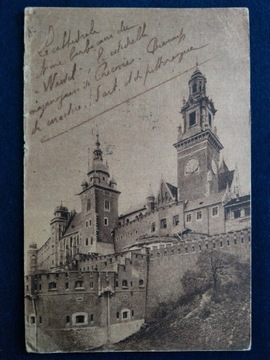 Kraków Wawel pocztówka z 1921 roku