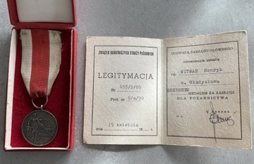 Srebrny medal za zasługi dla pożarnictwa PRL z leg