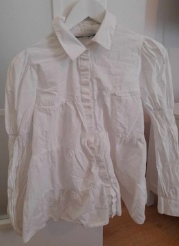 Koszula biała - rozkloszowany krój - ZARA