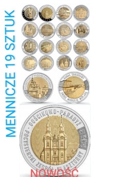 5 zł komplet 19 szt. 2014-2023 Mennicze w kapslach