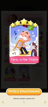 Naklejka monopoly go tara, a nie titara