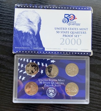 zestaw monet amerykańskich 2000 proof
