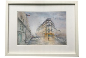  akwarela malowana ręcznie Paryż 45 Rue du Four