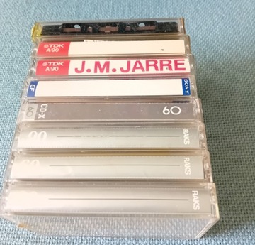 8 używanych kaset żelazowych. TDK, Sony, RAKS