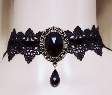 Gotycki czarny choker 