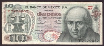 MEKSYK 10 PESOS 1977