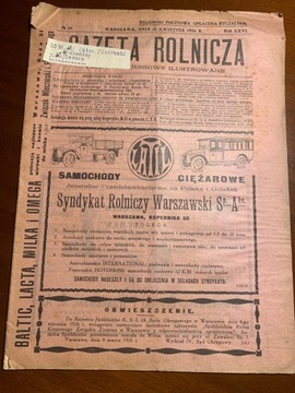 Gazeta Rolnicza  No 16.  1926 r