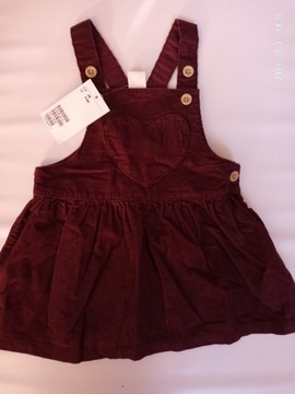 Sukienka sztruksowa niemowlęca H&M 68cm nowa