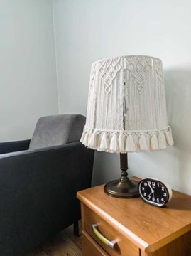 Lampa abażur makrama boho