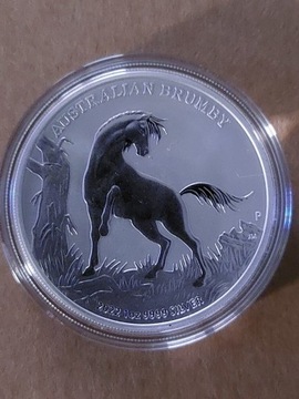 MONETA AUSTRALIJSKI KOŃ BRUMBY  2022 1 Oz Ag 0.999