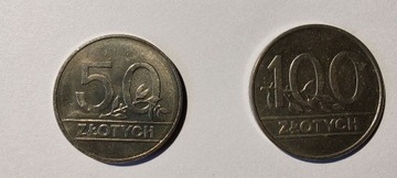 50 zł, 100 zł, 1990 r., zestaw III RP.Komplet(z9)