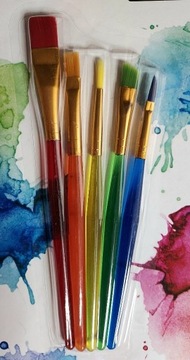 Pędzle Neonowe kolorowe ZESTAW 5szt Paint brush 