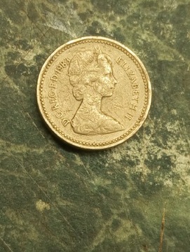 Moneta one Pound Elizabeth II 1983