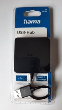 USB-Hub firmy hama - kolor czarny
