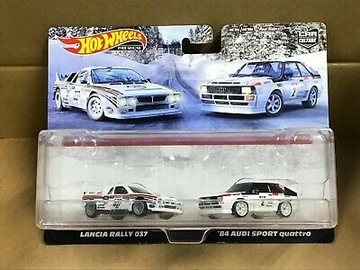 HOT WHEELS 2 PACK PREMIUM AUDI QUATTRO LANCIA 037