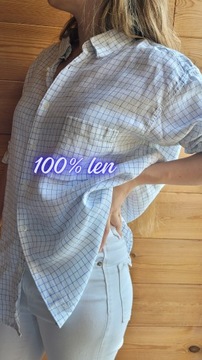 Koszula oversizowa lniana 100% len M-L