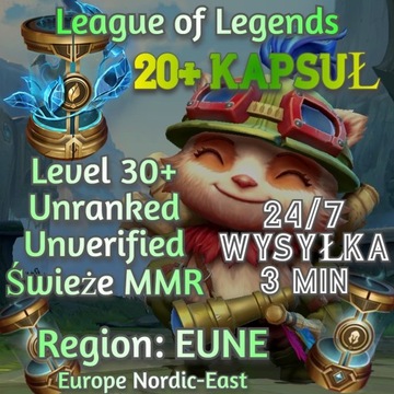 Konto League of Legends Smurf LoL EUNE 20+ Kapsuł