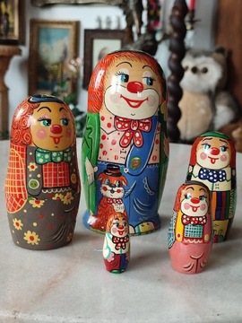 Matrioszka Vintage Rosja sowiecka CCCP  5 figurek