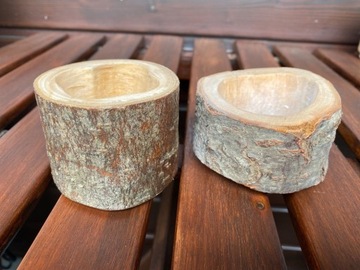 Drewniane doniczki dla sukulentów, małe