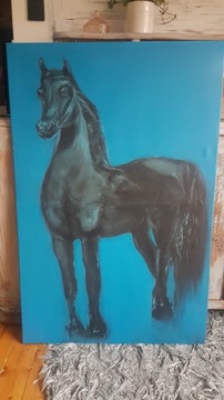 Obraz "Koń". Olej, 76x116.Werniks.