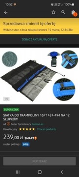 Siatka do trampoliny na 12 słupków 