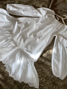Krótka sukienka ZARA letnia biała COTTON S