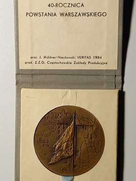 Medal 40 Rocznica Powstania Warszawskiego