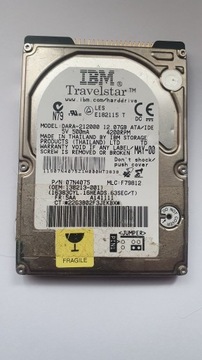 Dysk IBM Travelstar DARA-212000 12GB bad sektory.