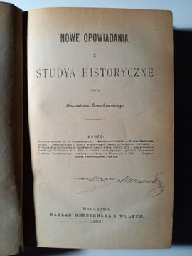 Nowe opowiadania i Studya hist. K.Jarochowski 1882