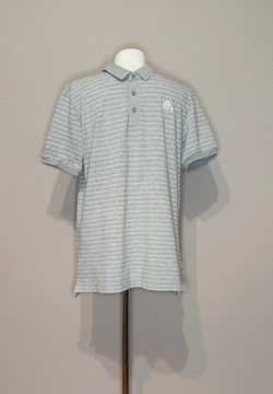 Szara koszulka Polo w paski Adidas M