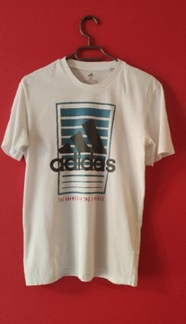 Koszulka t-shirt firmy Adidas bialy z dużym logo 