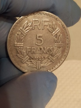 5 Franków 1921r.Bardzo dobry stan.