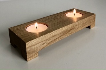 Drewniany świecznik tealight z drewna