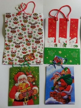 torby prezentowe na prezent na Mikołaja A4 i A5 4x