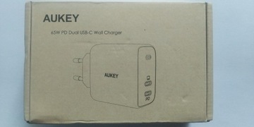 Zasilacz sieciowy Aukey 2xUSB-C PD QC3 65W