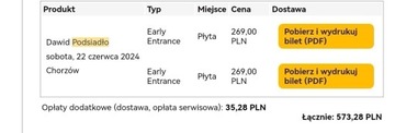 Bilety Podsiadło Chorzów 22 czerwca 2024