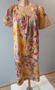 Sukienka kwiaty jedwab i bawełna 0039 Italy midi 