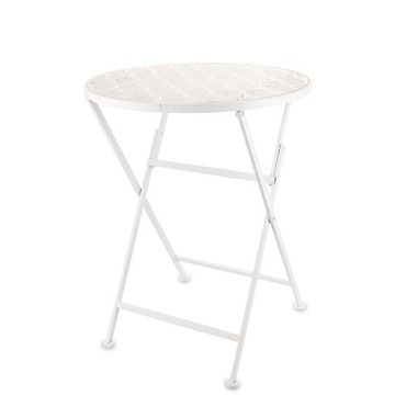 Prowansalski biały stolik ogrodowy stół metalowy