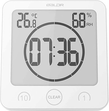 Cyfrowy Zegar Łazienkowy LCD z Termometrem i Pomiarem Wilgotności
