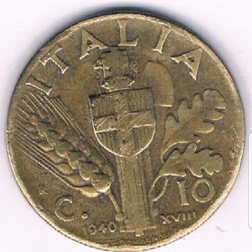 Włochy 10 centów 1940 