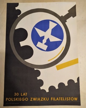 Oryginalny plakat z 1980 roku -30 LAT PZF Znaczki 